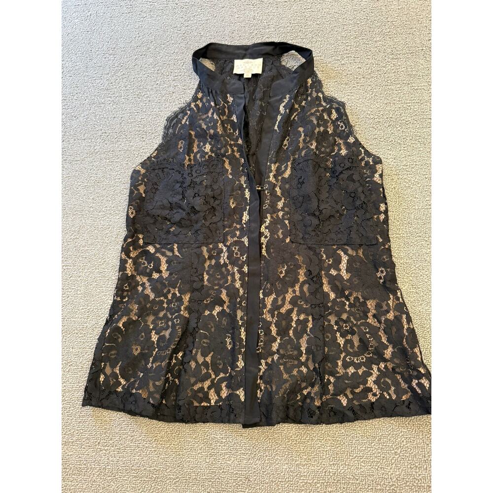 Madison Marcus Women Extra Small‎ Lace Black Tank Top